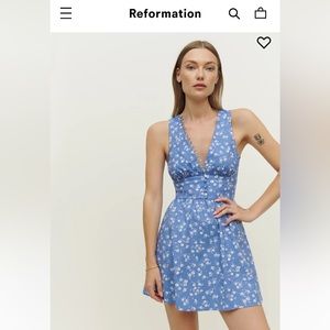 NWOT Reformation Isador Dress in Lassen (blue floral)